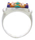 Genuine Silver Turquoise Multicolor Southwest Ring Size 7 JX38068